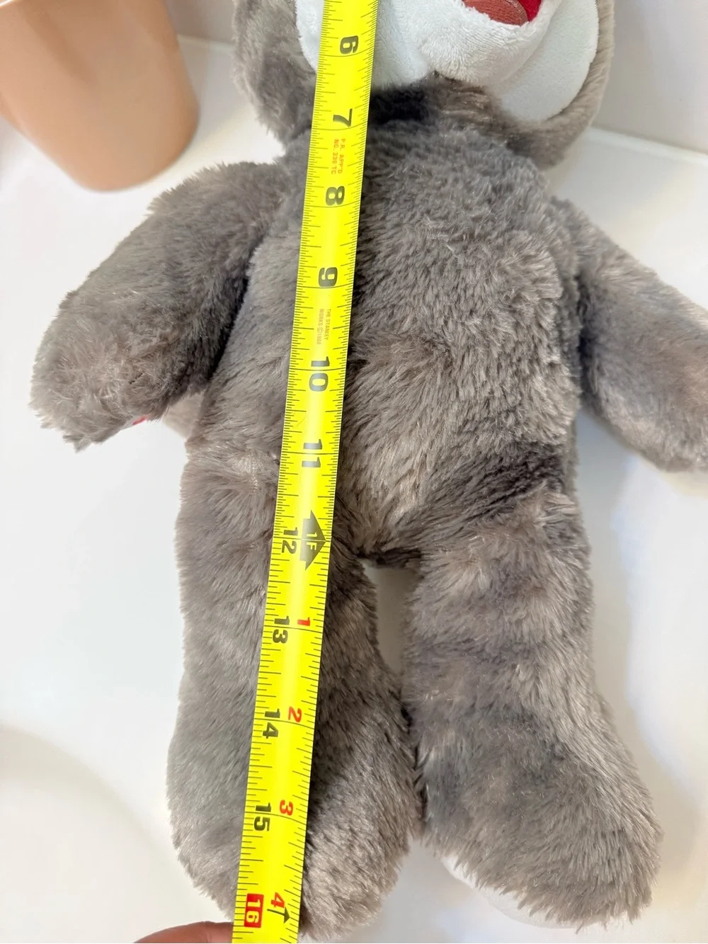 Build-A-Bear Gray and White Plush Wolf Stuffed Animal Green Eyes